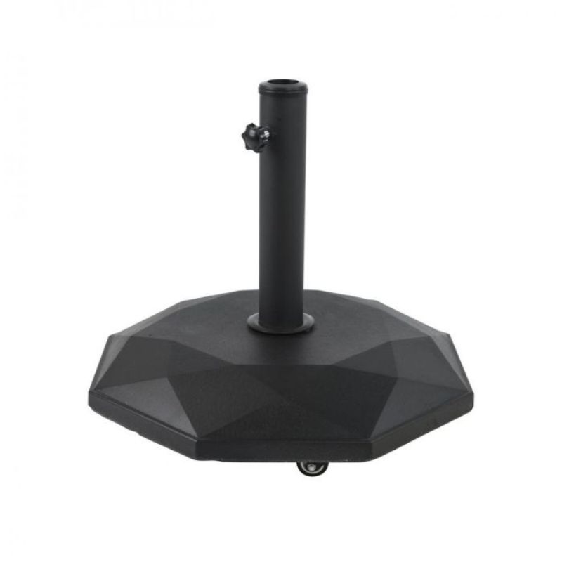 Topline Doyles.25kg Concrete Parasol Base on Wheels Black