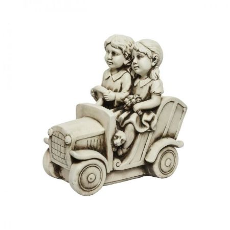Picture of Children in Car Garden Ornament - 46cm
