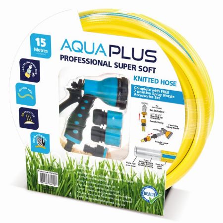 Picture of AquaPlus Professional 30M Yellow Knitted Fitted Hose