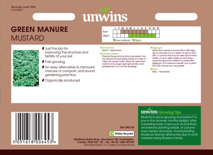 Picture of Unwins Green Manure Mustard