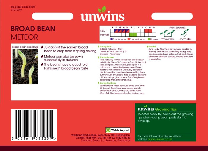 Picture of Unwins Broad Bean Meteor Unwins