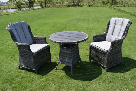 Picture of Amalfi Bistro Set - Dark Grey with Grey cushions