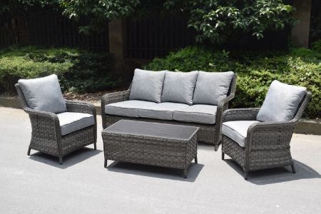 Picture of Amalfi 3 Seat Coffee Set - Dark Grey with Grey cushions