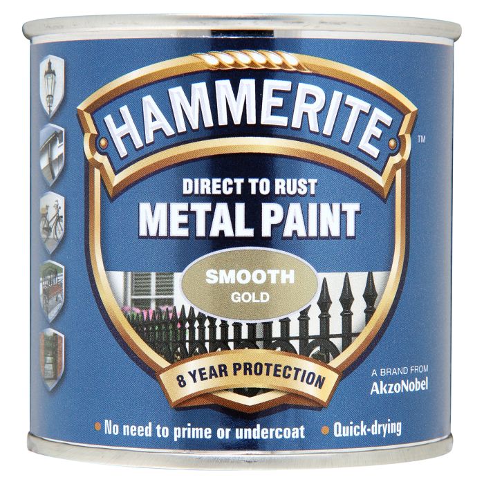 Picture of 250ml Hammerite Metal Paint Smooth Gold