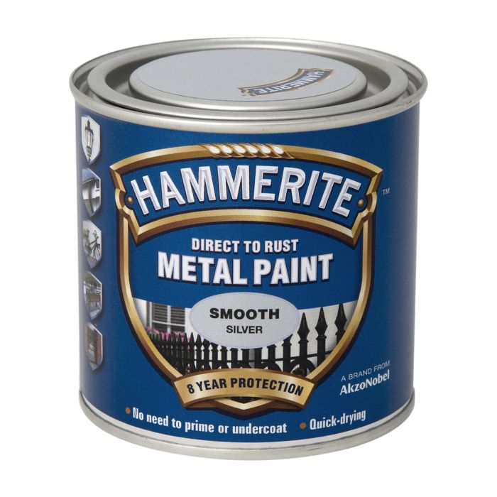 Picture of 250ml Hammerite Metal Paint Smooth Silver