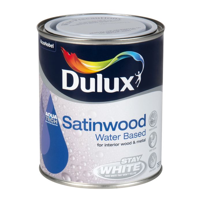 Picture of 750ml Dulux Aquatech Stay White Satinwood Pure Brilliant White 