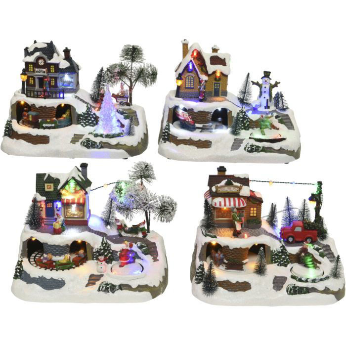 Picture of LED Musical Winter Village Scene 4 Assorted - 17cm