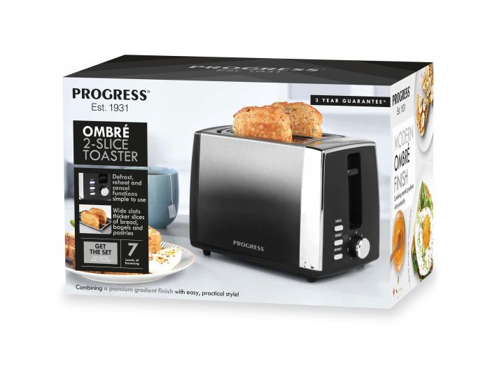 Picture of Progress Ombre 2 Slice Toaster Black
