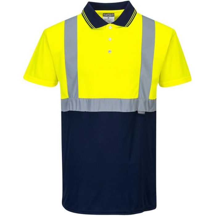 Picture of Portwest  - Two-Tone Polo - Yellow/Navy, Size: Small, S479YNRS