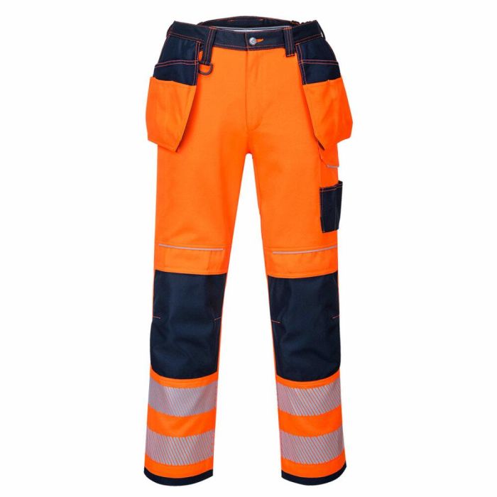 Picture of Portwest  - PW3 Hi-Vis Holster Work Trouser - Orange/Navy, Size: 36, T501ONR36