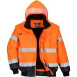 Picture of Portwest  - Hi-Vis Contrast Bomber Jacket - Orange/Navy, Size: XXXL, C465