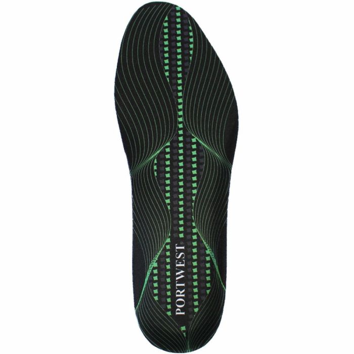 Picture of Portwest - Gel Arch Support Insole - Black/Green, Size: Med, FC82BGNM