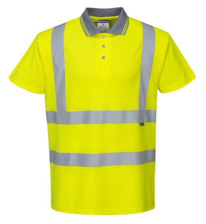 Picture of Portwest  - Hi-Vis Short Sleeve Polo - Yellow, Size: Large, S477