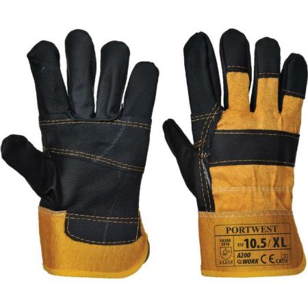 Picture of Portwest - A200 Furniture Hide Rigger Glove - Yellow, Size: XL, RG20YERXL