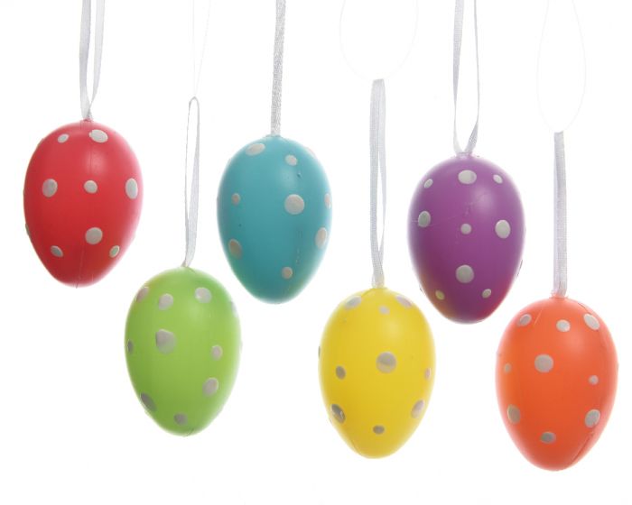 Picture of Easter Egg Plastic 6pk Dots