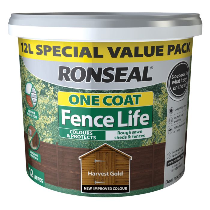 Picture of Ronseal 12ltr One Coat Fencelife Harvest Gold