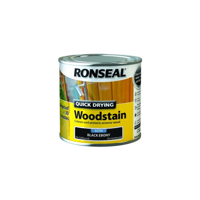 Picture of Ronseal 250ml Quick Drying Wood Stain Satin Ebony