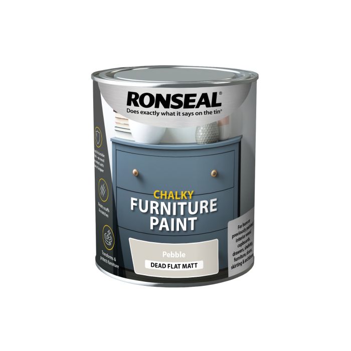 Picture of Ronseal 750ml Chalky Furniture Paint Matt Pebble