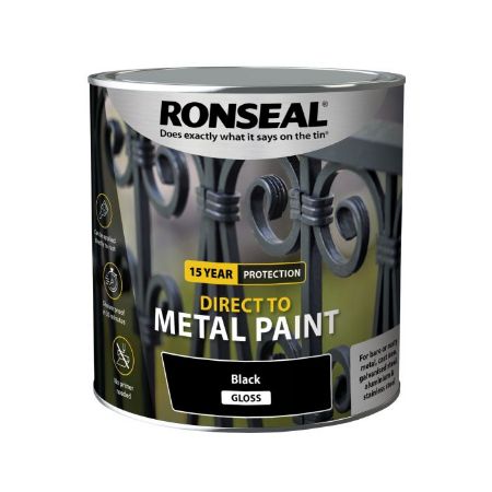 Picture of Ronseal 2.5ltr Direct To Metal Paint Black Gloss