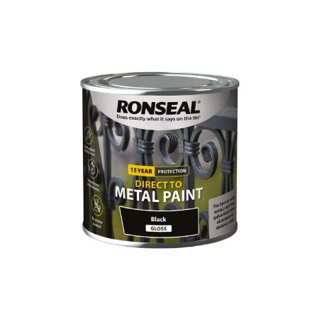 Picture of Ronseal 250ml  Direct To Metal Paint Black Gloss