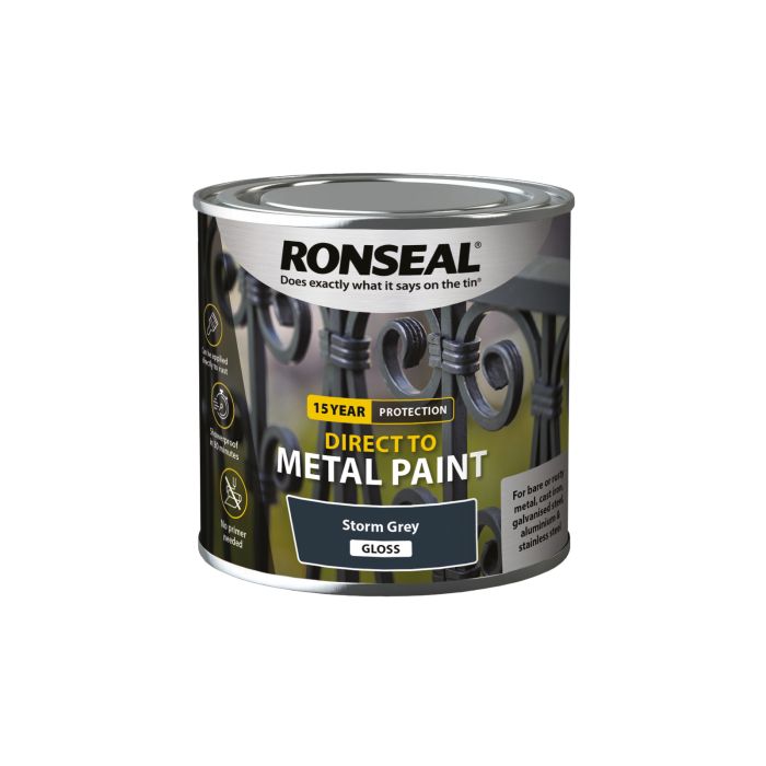 Picture of Ronseal 250ml Direct To Metal Paint Storm Grey Gloss