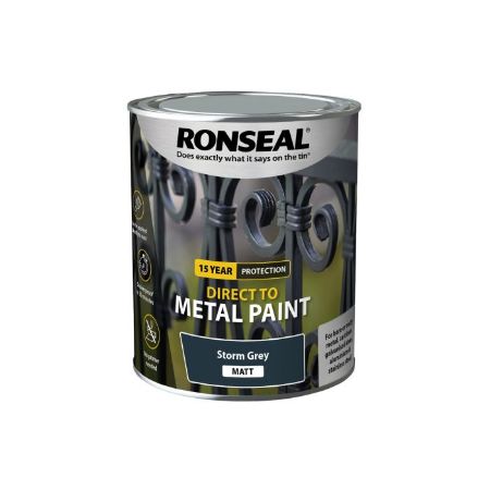 Show details for Ronseal 750ml Direct To Metal Paint Storm Grey Matt Picture of Ronseal 750ml Direct To Metal Paint Storm Grey Matt