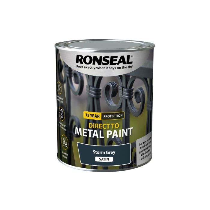 Picture of Ronseal 750ml  Direct To Metal Paintstorm Grey Satin