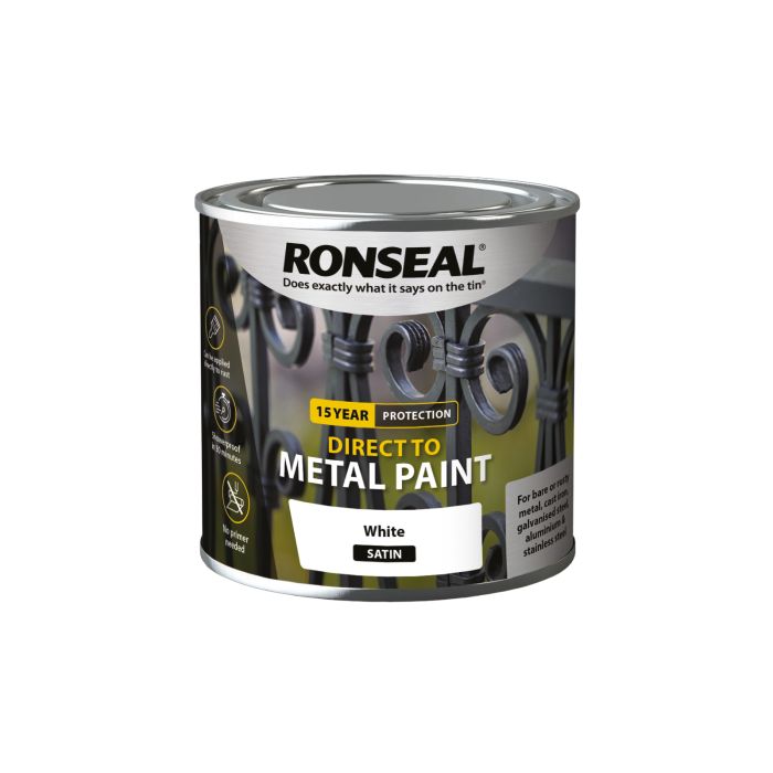 Picture of Ronseal 250ml  Direct To Metal Paint White Satin