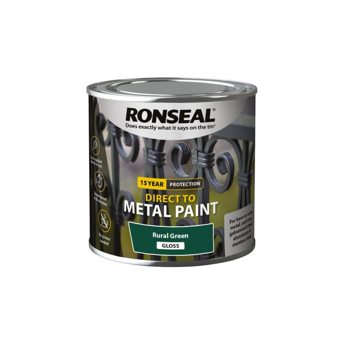 Picture of Ronseal 250ml Direct To Metal Paint Rural Green Gloss