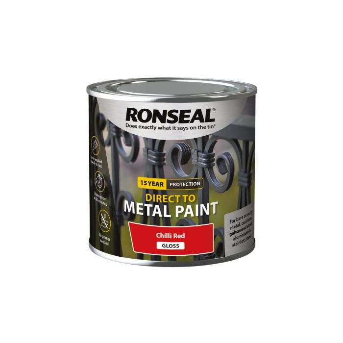 Picture of Ronseal 250ml Direct To Metal Paint Chilli Red Gloss