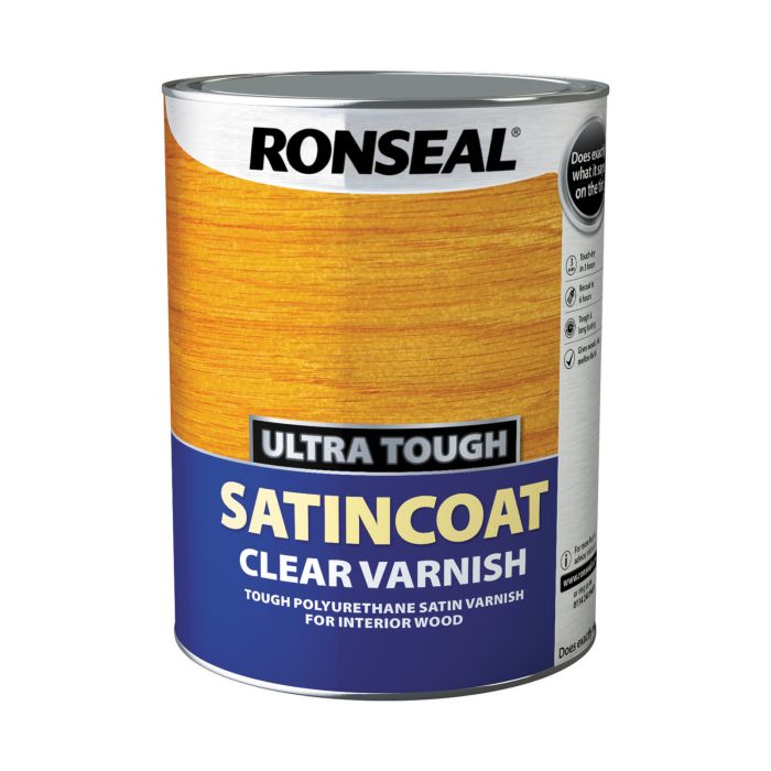 Picture of Ronseal 5ltr Ultra Tough Satincoat Varnish Clear 