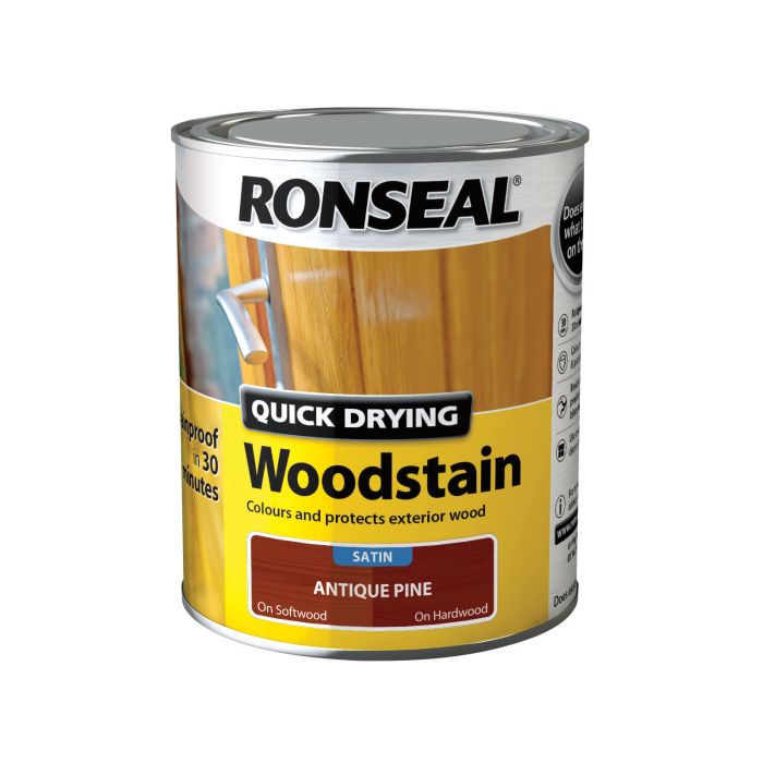 Picture of Ronseal 750ml Quick Drying Wood Stain Satin Antique Pine