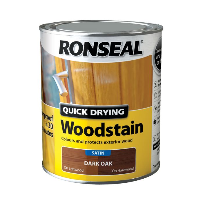 Picture of Ronseal 750ml Quick Drying Wood Stain Satin Dark Oak