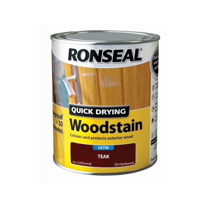 Picture of Ronseal 750ml Quick Drying Wood Stain Satin Teak