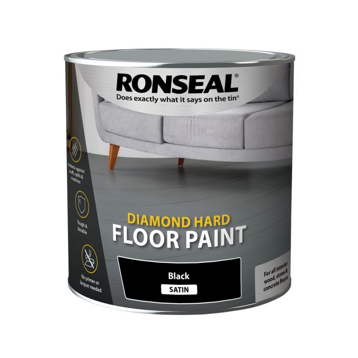 Picture of Ronseal 2.5ltr Diamond Hard Floor Paint Satin Black