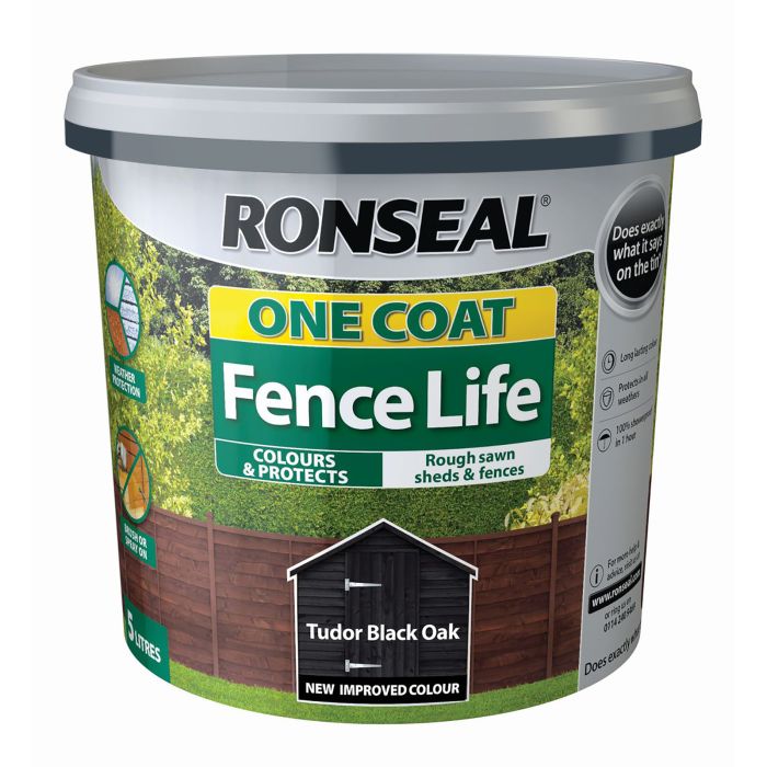Picture of Ronseal 5ltr Fencelife One Coat Tudor Black