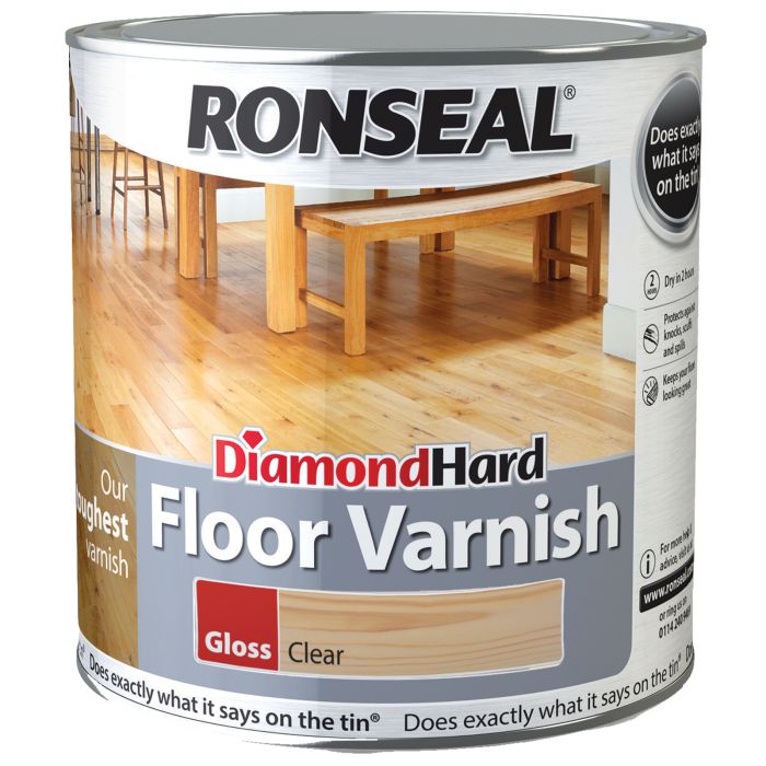 Picture of Ronseal 2.5ltr Diamond Hard Floor Varnish Clear Gloss 