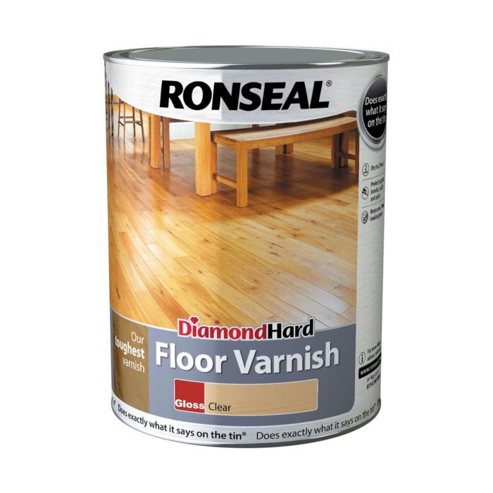 Picture of Ronseal 5ltr Diamond Hard Floor Varnish Clear Gloss 