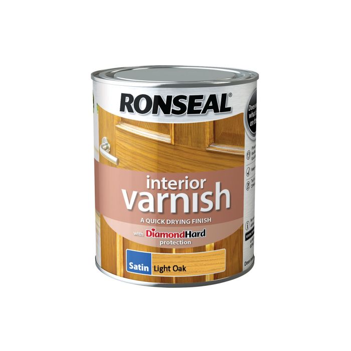 Picture of Ronseal 750ml Diamond Hard Interior Varnish Satin Light Oak