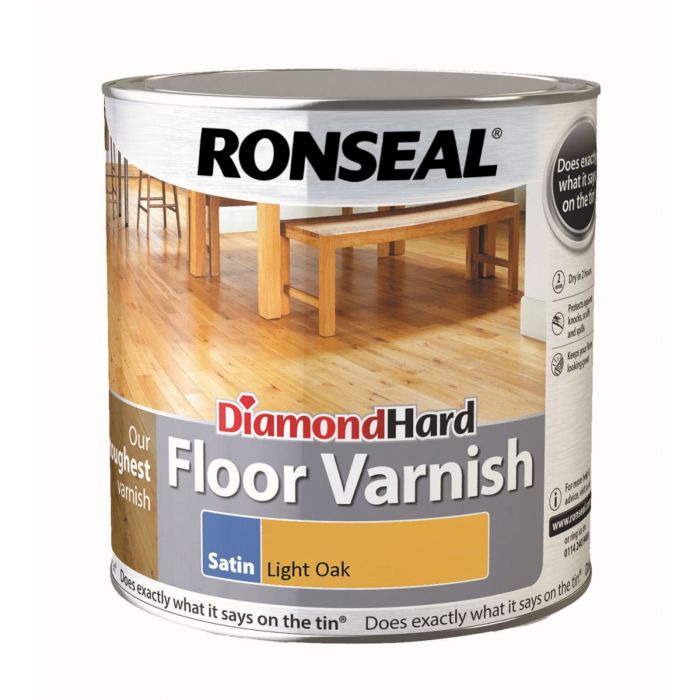 Picture of Ronseal 2.5ltr Diamond Hard Floor Varnish Satin Light Oak
