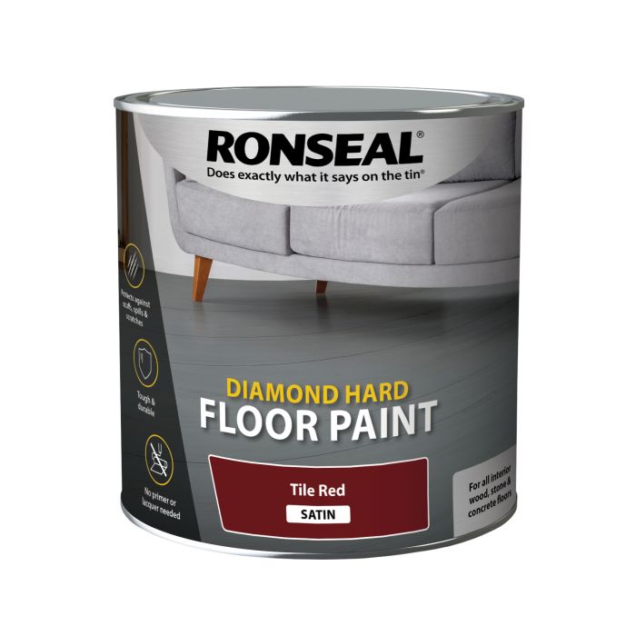 Picture of Ronseal 2.5ltr Diamond Hard Floor Paint Satin Tile Red