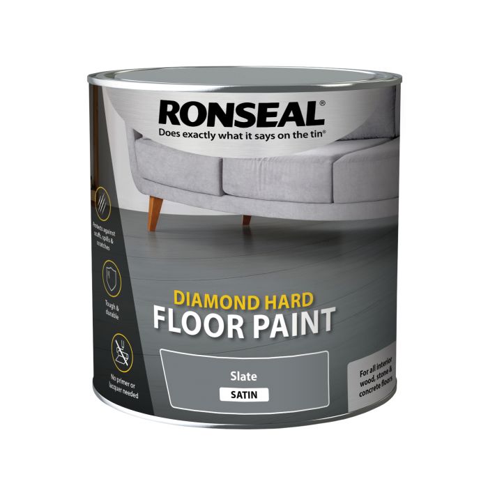 Picture of Ronseal 2.5ltr Diamond Hard Floor Paint Satin Slate Grey