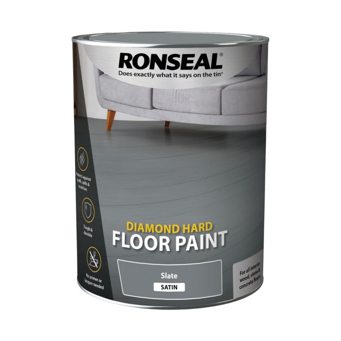 Picture of Ronseal 5ltr Diamond Hard Floor Paint Satin Slate Grey