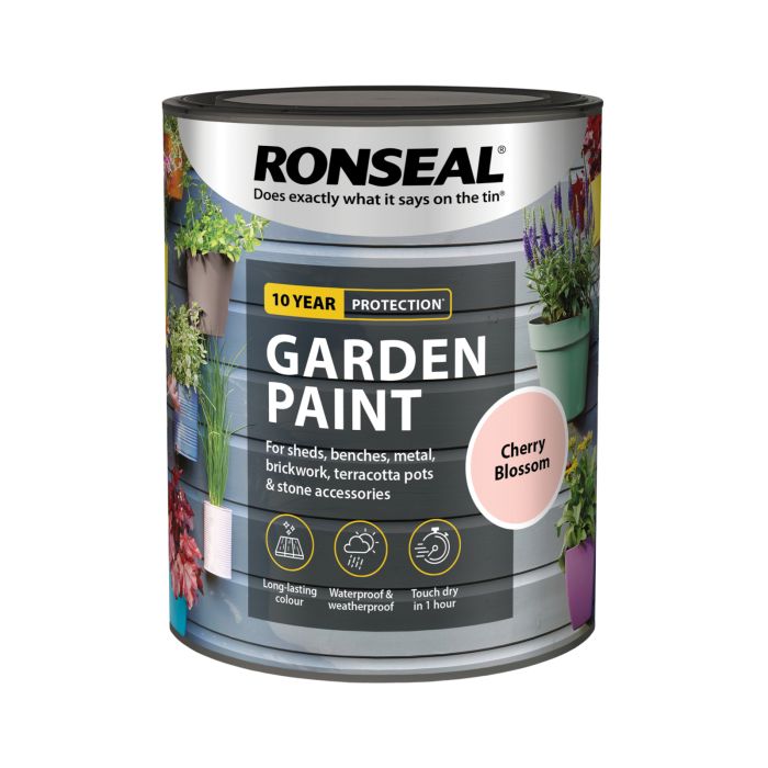 Picture of Ronseal 750ml Garden Paint Col Cherry Blossom