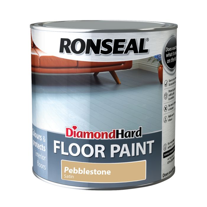 Picture of Ronseal 2.5ltr Diamond Hard Floor Paint Satin Pebblestone