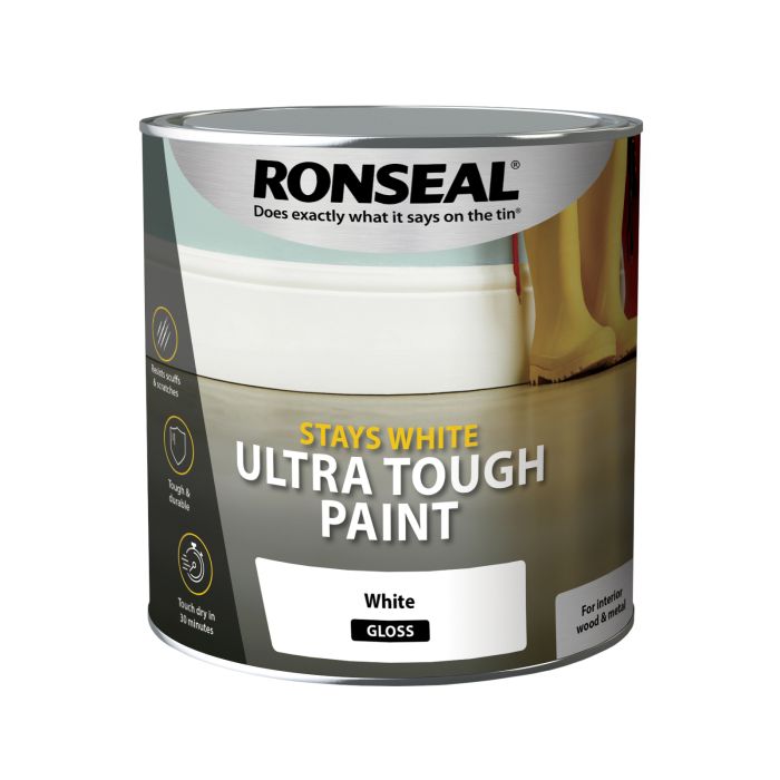 Picture of Ronseal 2.5ltr  Stays White Ultra Tough Gloss Paint