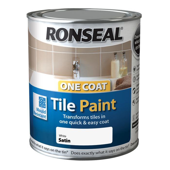 Picture of Ronseal 750ml One Coat Tile Paint Pure Brilliant White Satin