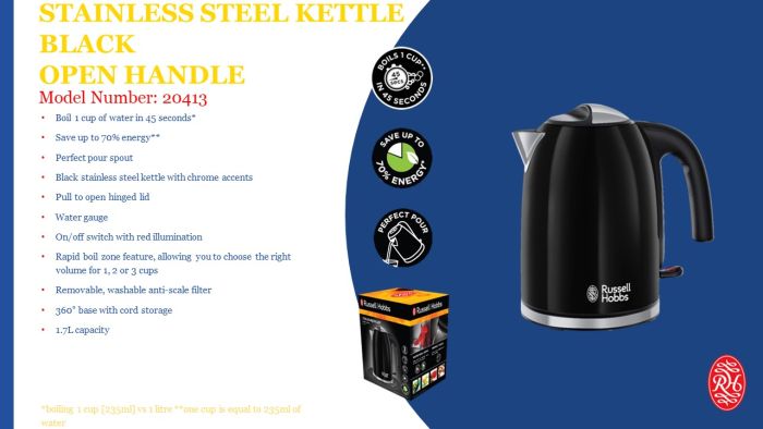Picture of Russell Hobbs Colours Plus Black Kettle