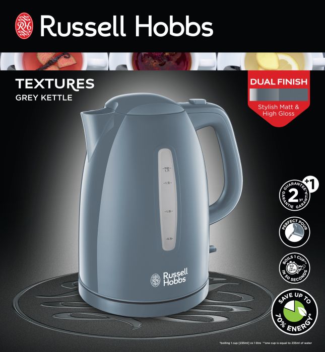 Picture of Russell Hobbs Textures Grey Kettle