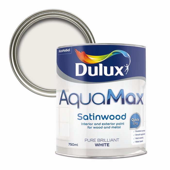 Picture of 750ml Dulux Aquamax Satinwood Satinwood Pure Brilliant White